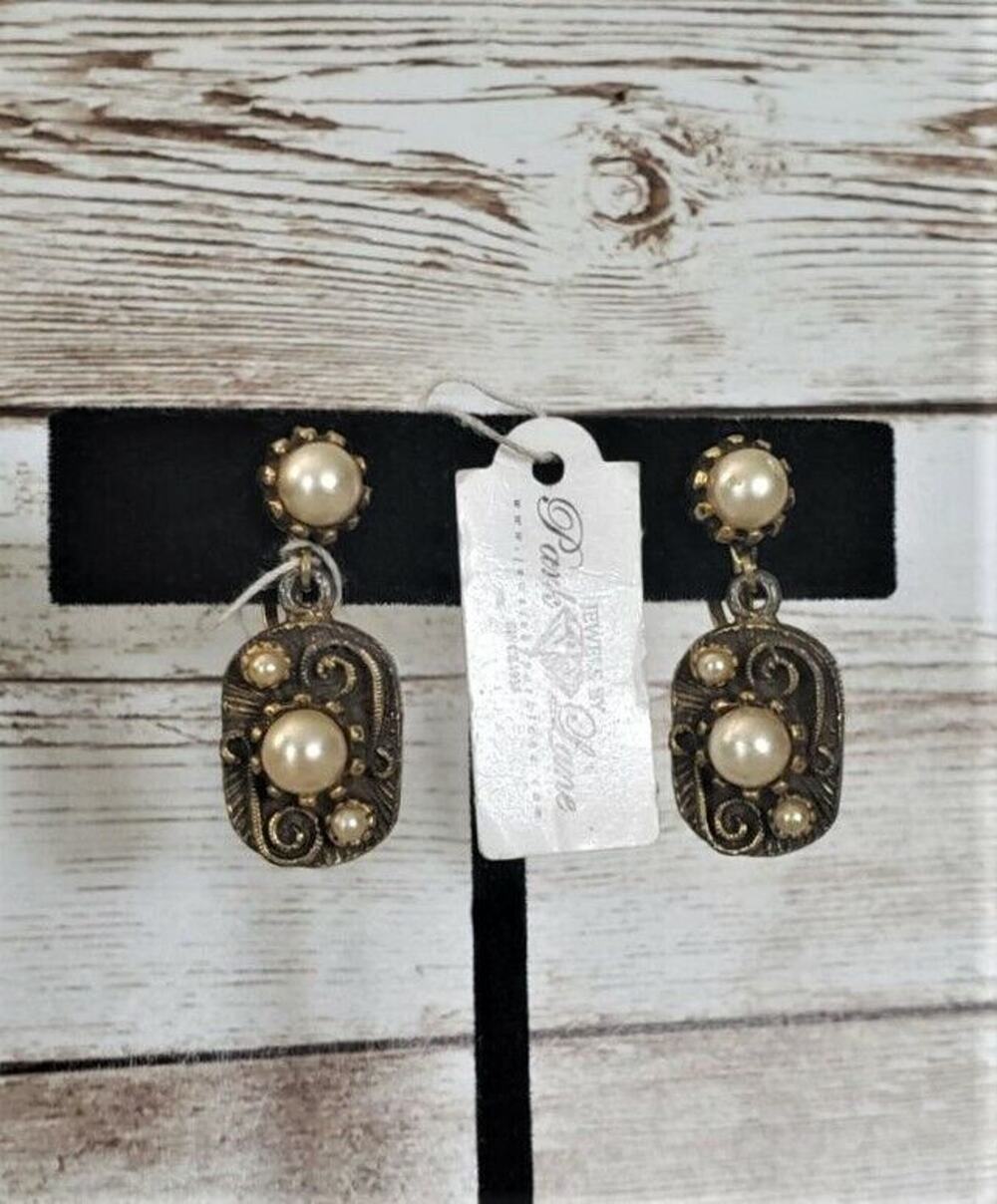 Vintage Clip On Earrings - Jewels By Park Lane Ornate Dangle